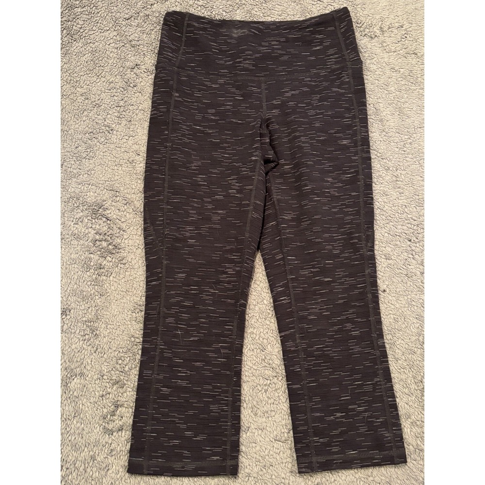 Lucy Powermax Cropped Leggings Womens S Gray Heathered Pull On Yoga Pants